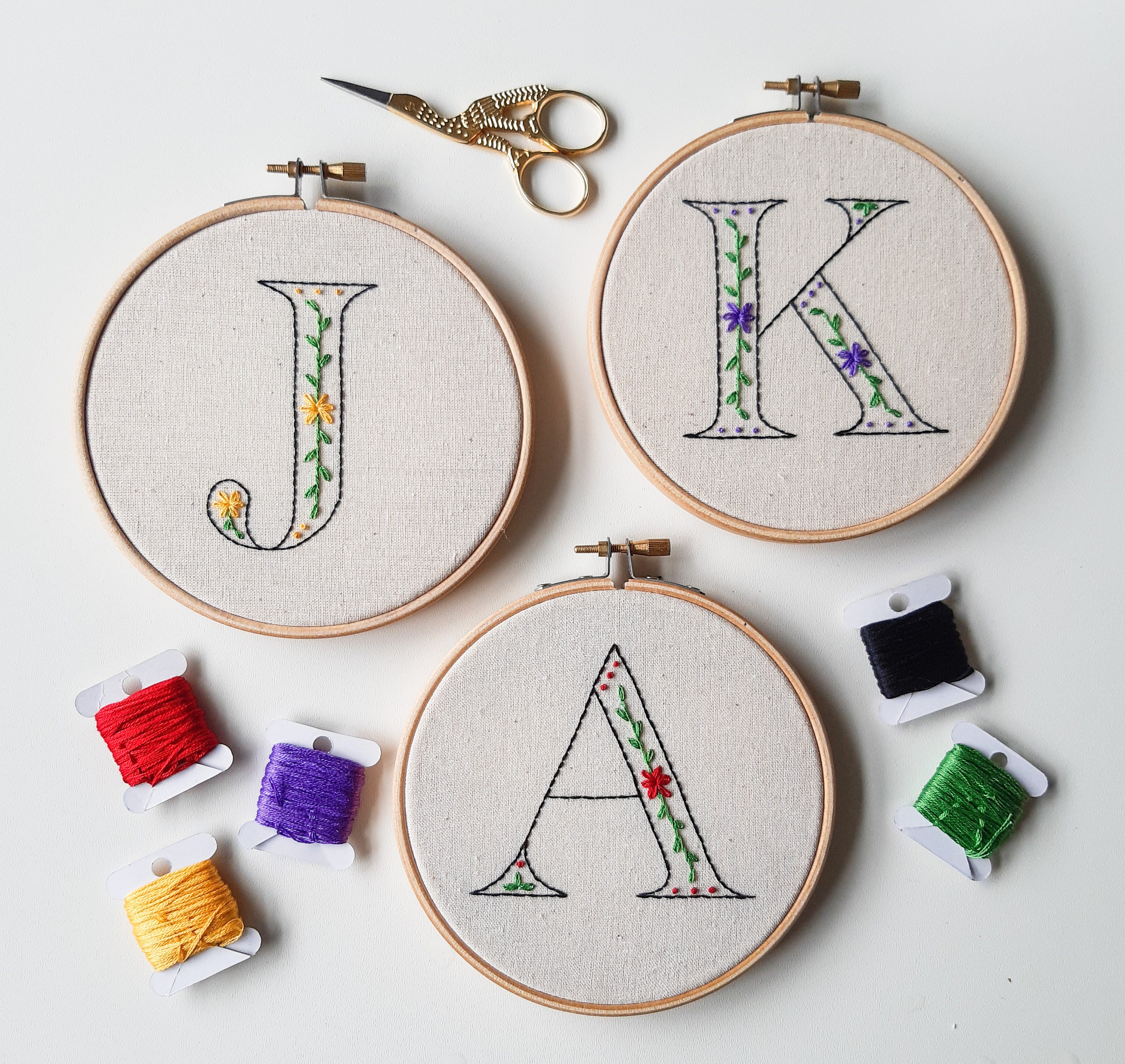 PDF Embroidery Pattern for Beginners - Initials Full Alphabet (26 ...