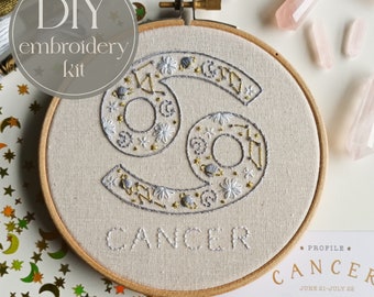 DIY embroidery kit for beginners - Cancer