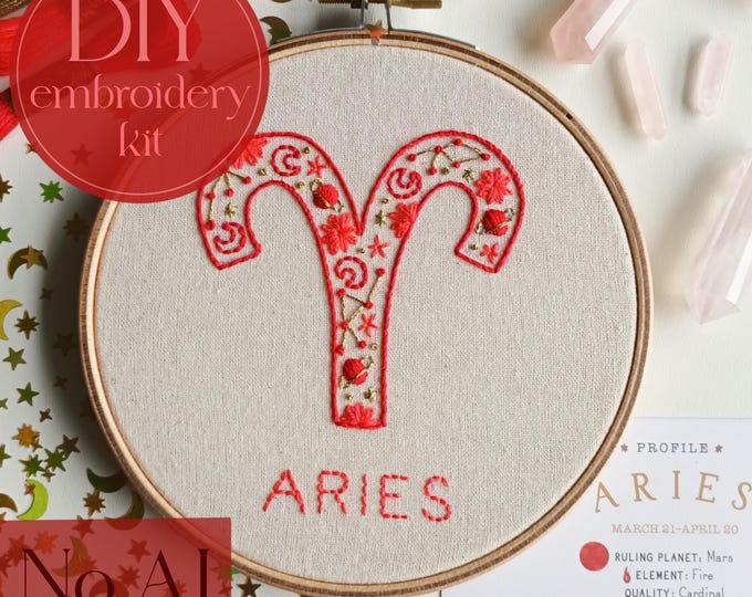 DIY embroidery kit for beginners - Aries