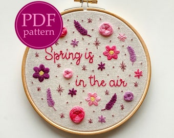 PDF embroidery pattern for beginners - Spring