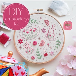 DIY embroidery kit for beginners - Afternoon tea