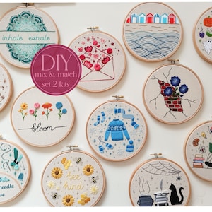 DIY embroidery kit bundle of 2