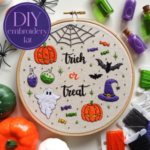 DIY embroidery kit for beginners - Trick or treat