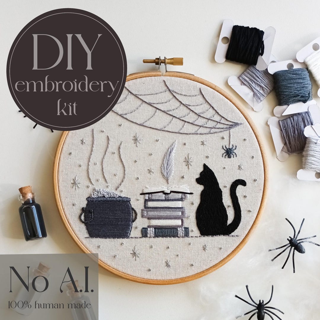 DIY Embroidery Kit for Beginners - Spooky Spells - Etsy UK