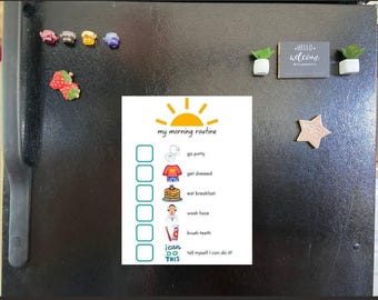 morning routine for kids with pictures/morning check list