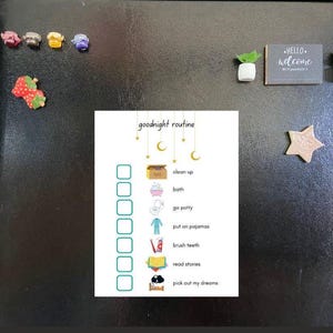 bed time routine for kids with pictures/nighttime check list