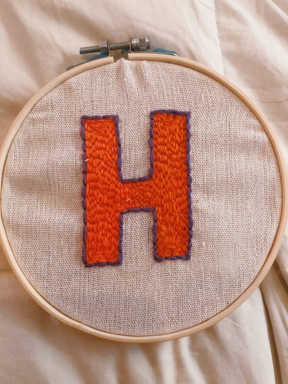 Hobart College Hand Embroidery in Hoop Etsy