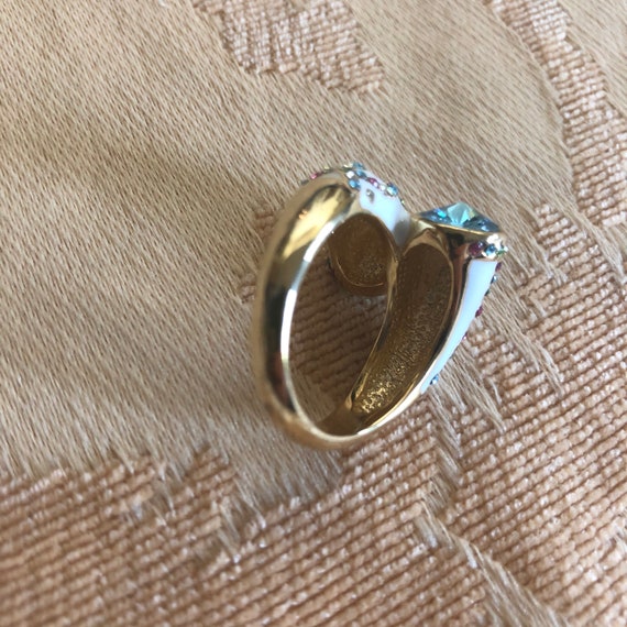 Large Crossover Multi-stone Cocktail Ring - image 6