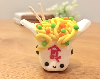 Chinese takeout box magnet| Noodles magnet| Takeout food gift| Polymer clay magnets| Foodie gift| Chinese food| Refrigerator magnets cute