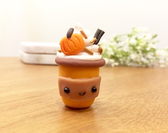 Handmade Pumpkin Spiced Latte Magnet | Polymer Clay Food Decor