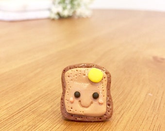 Kawaii Toast Magnet | Polymer Clay Cute Office Decor