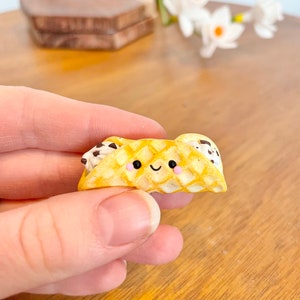 Italian Cannoli magnet, chocolate chip cannoli fridge magnet, cute fake food magnet, foodie miniature gift, Baker gift idea, Italian gift image 4