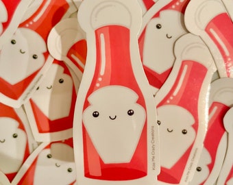 Kawaii Ketchup Sticker | Water-Resistant Vinyl Decal