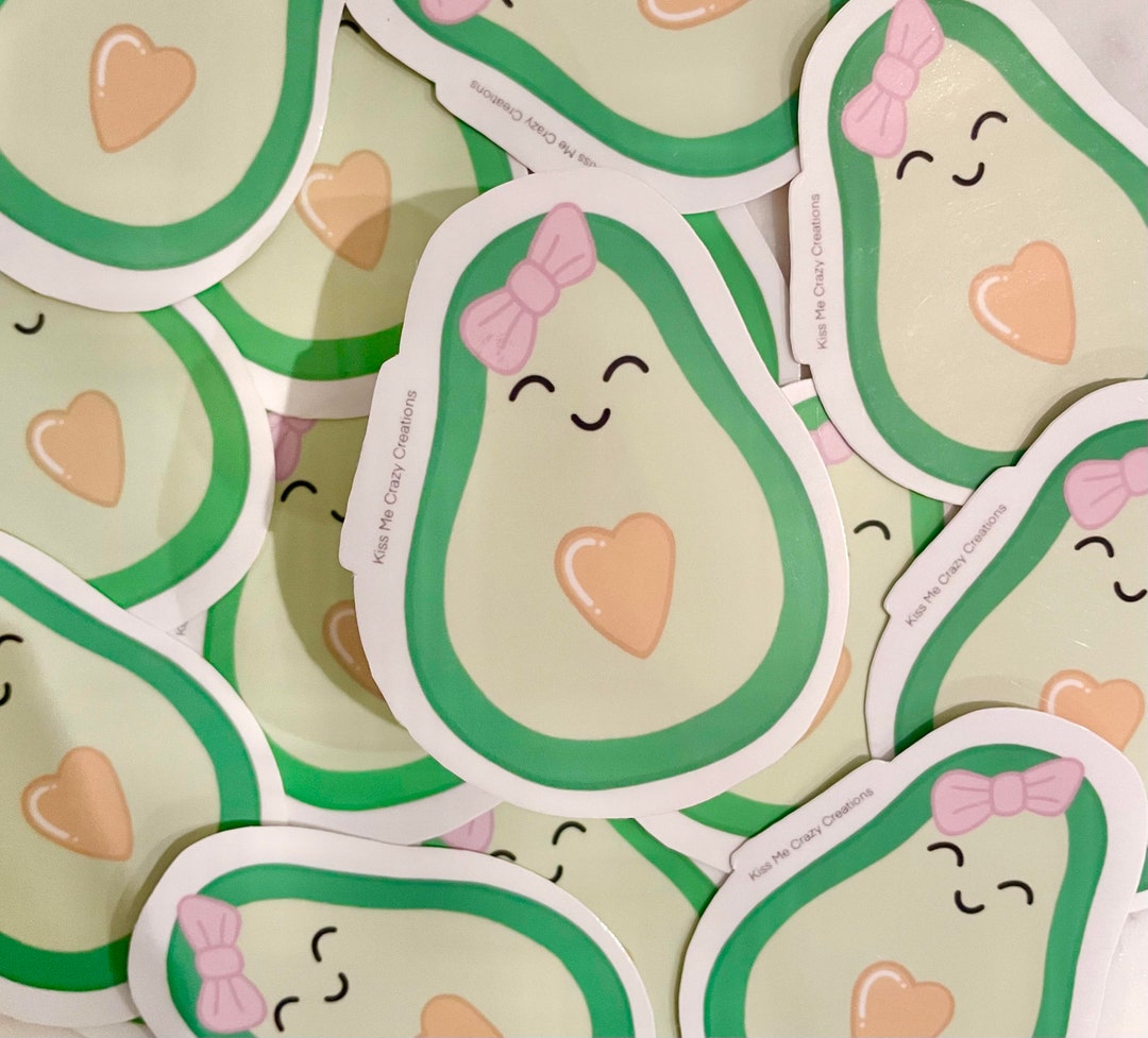 Avocado Sticker| Water-resistant Sticker| Water Bottle Sticker | Food ...