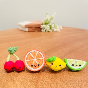 Fruitmagneten set van 4| Leuke koelkast magneten leuk| Citrus magneten| Tutti Fruitti| Keuken inrichting| Leuke cadeaus voor housewarming| Polymeerklei