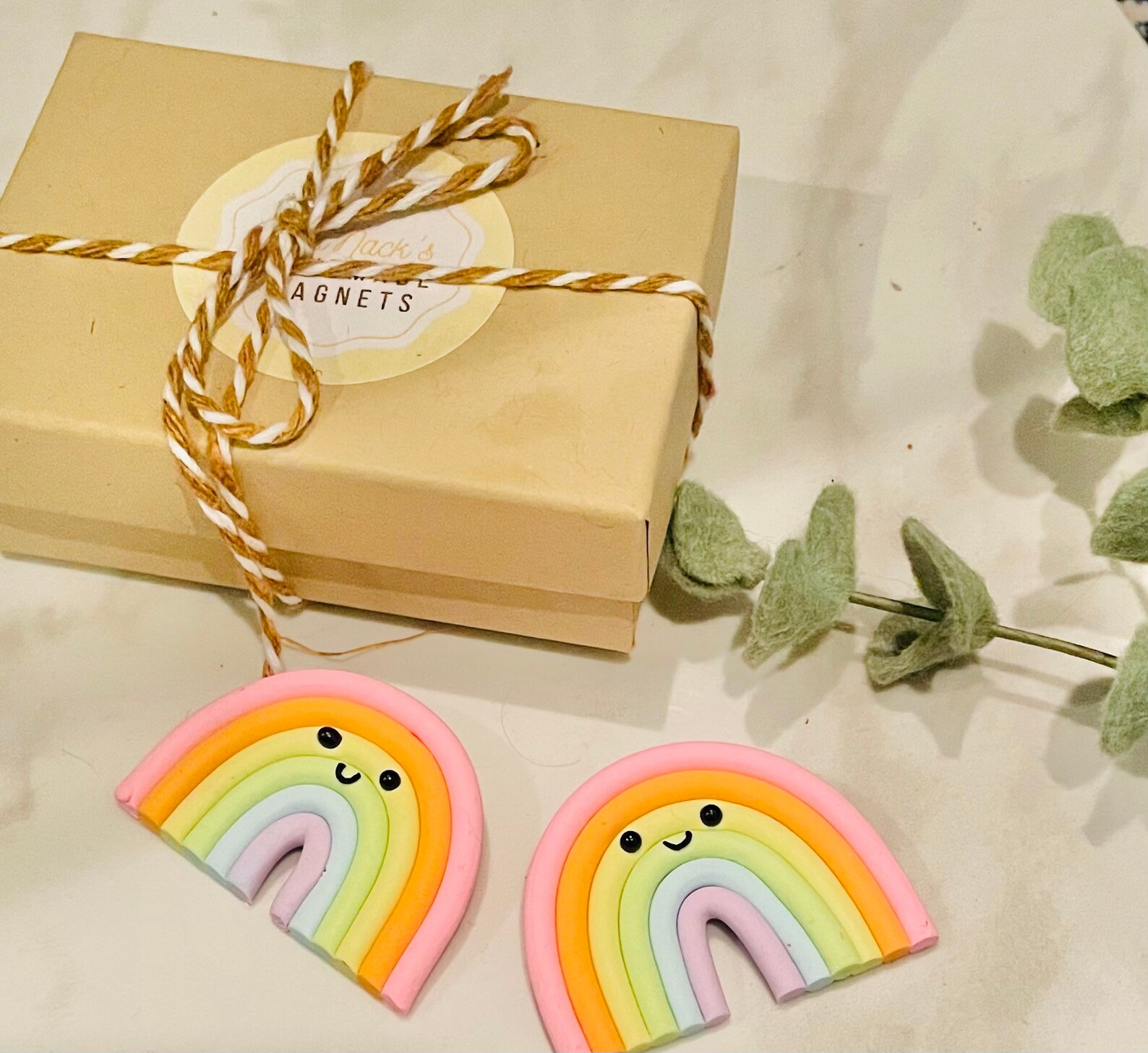 Rainbow Clay Magnet| Cute Refrigerator Clay Magnets| Kawaii Magnets ...