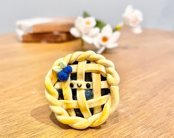 Blueberry Pie Magnet | Polymer Clay Food Fridge Magnet