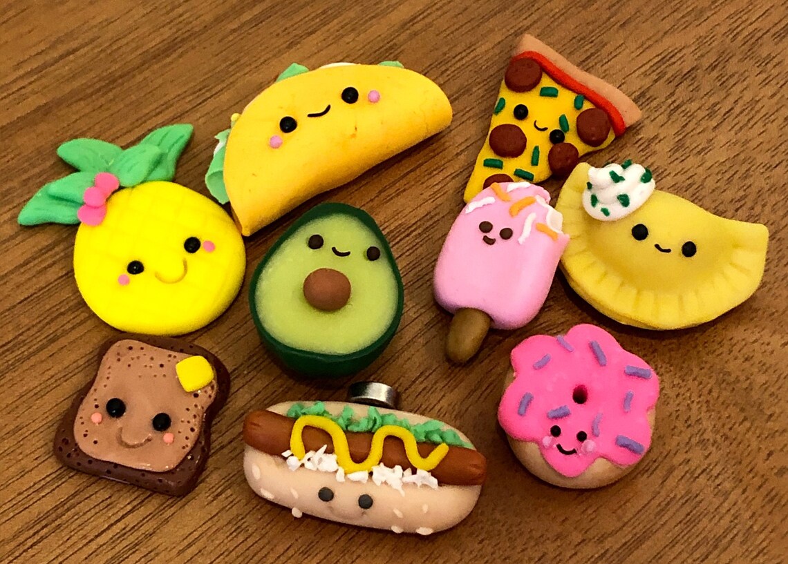 Cute Food Foodie Magnets Set of 4-polymer Clay Decorative - Etsy