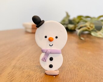 Christmas Snowman Polymer Clay Magnet for home decor and stocking stuffer