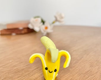 Banana food magnet, cute gift idea, fridge decor, clay fruit magnets, foodie gift, clay food magnet