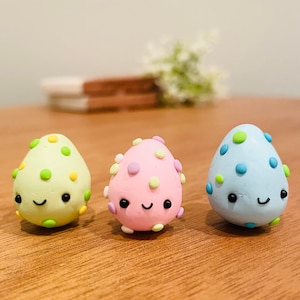 Easter Egg Set of 3, Polymer clay magnet, Easter Decor, Easter Basket Gift Ideas, Easter egg magnet, Bunny magnet