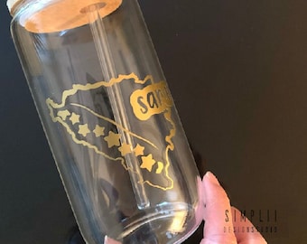 Anniversary Gift, Personalized Glass Cup, Custom Design Cup, Personalized Glass Cup, Special Memory, 16 oz Cup, Anniversary Gift