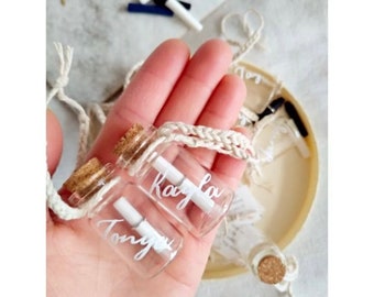 Personalized Message In A Bottle: Custom Wedding Favors, Gift Tag