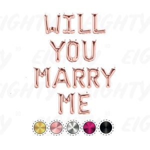 Will You Marry Me Balloons - Oro Rosa - Oro - Plata - Rosa Caliente - Negro