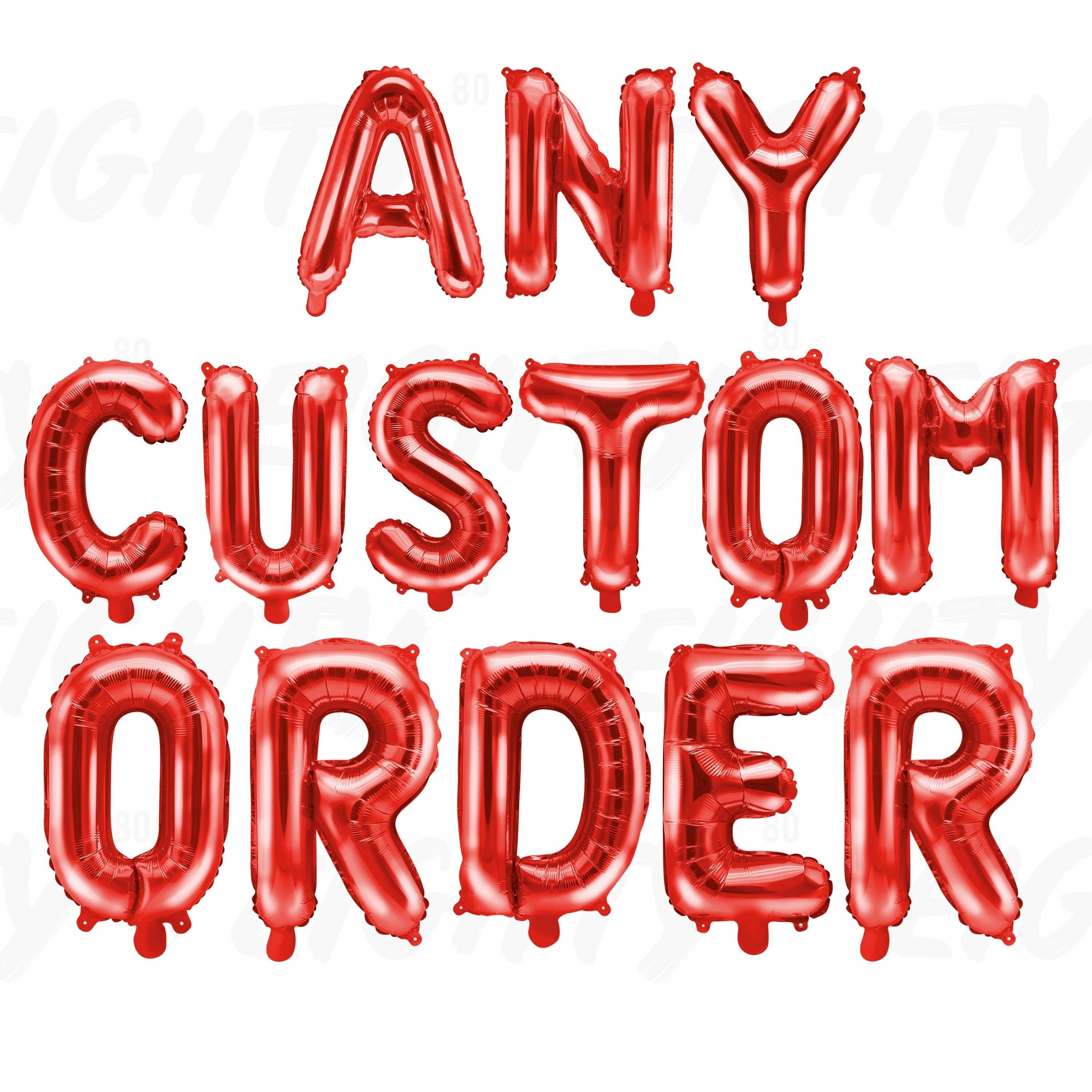 Red foil letter balloons discount