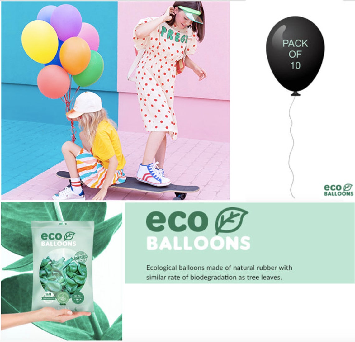 Eco Friendly Balloons / BIODEGRADABLE / 30cm colour mix /Pack Etsy