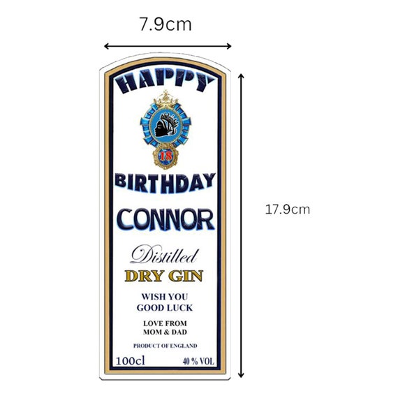 Customized Gin Personalised Gin Bottle Personalized Gin Label: Custom Bombay Sapphire ...