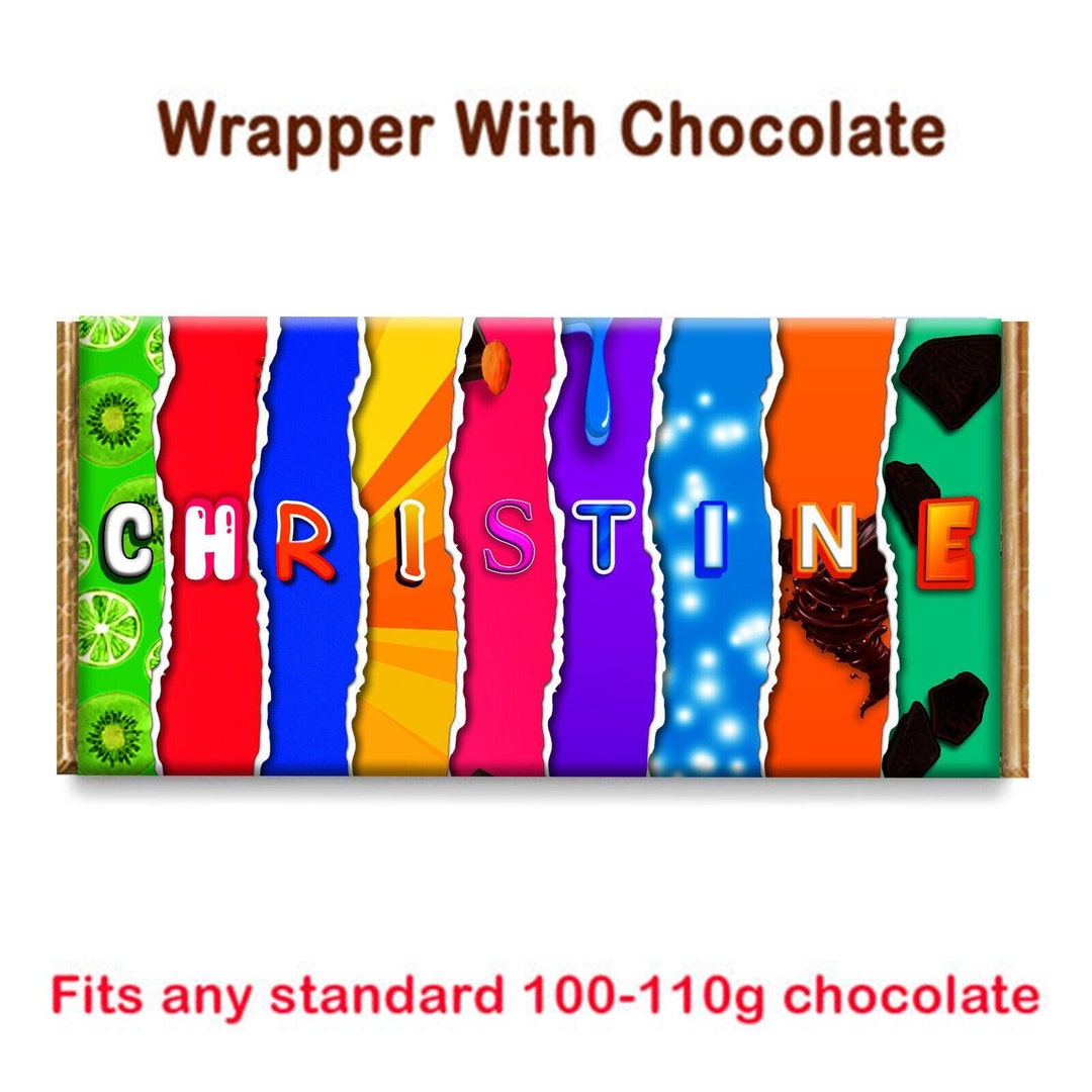 Personalised Customised Any Name or Word Novelty Chocolate Bar Gift ...