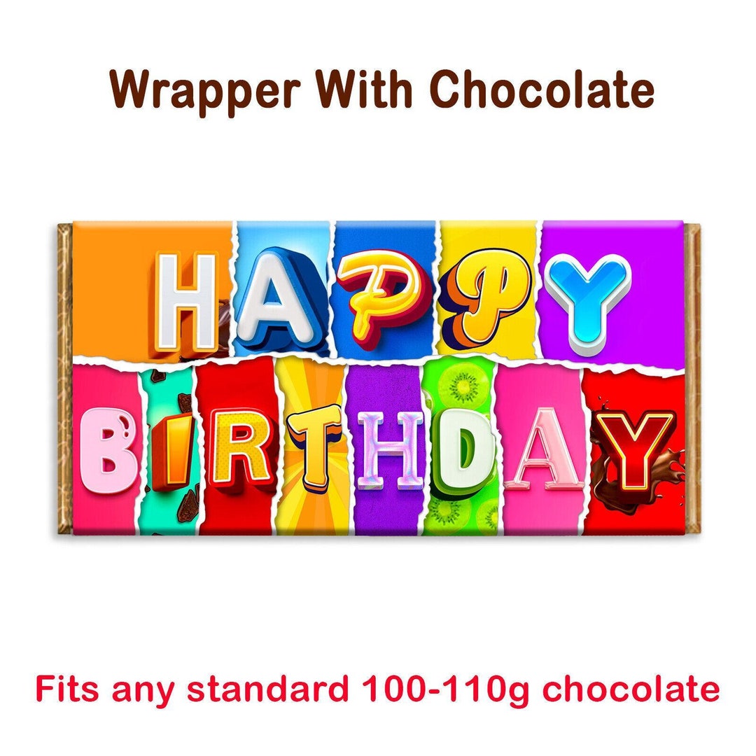 Happy Birthday Novelty Chocolate Bar Wrapper Lovely Gift for Etsy