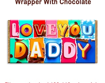 Love You Daddy Novelty Chocolate Bar Wrapper Lovely Gift Present For Dad Father(smch-1205)