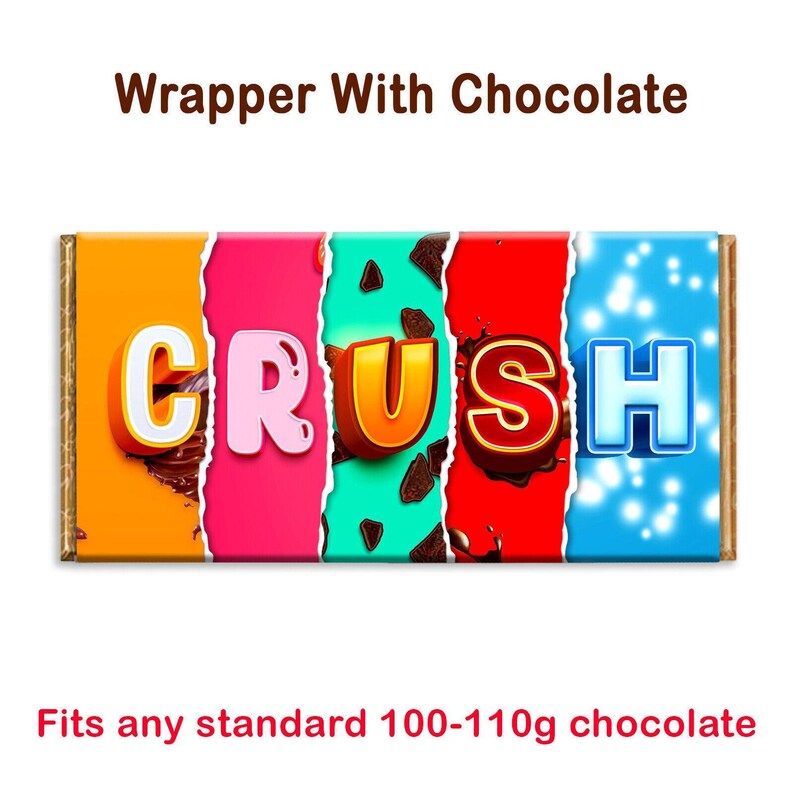 Crush Wrapper Crush Novelty Chocolate Bar Wrapper Lovely Gift Present for Birthday ...