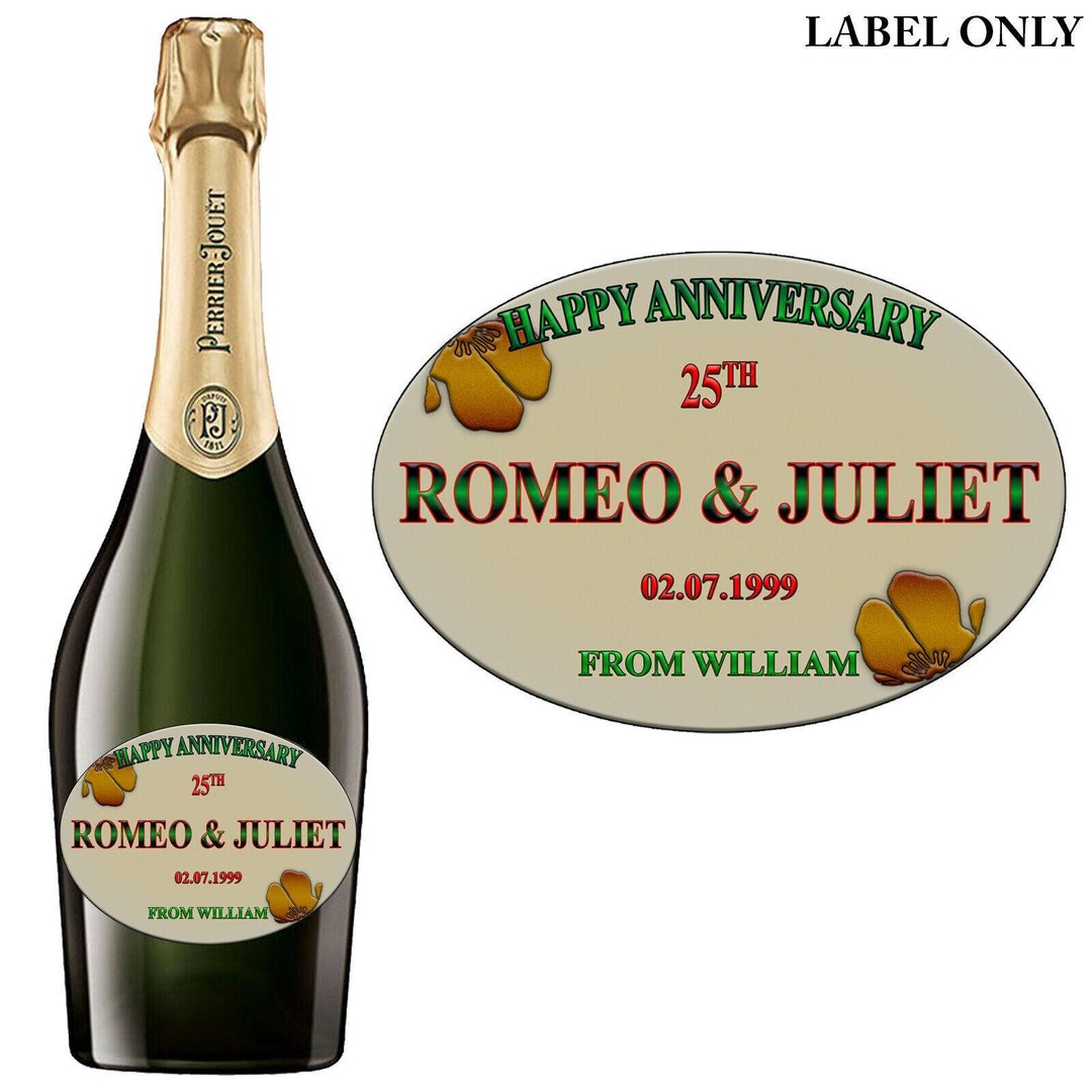 Perrier Sticker Personalised Sticker Bottle Label for Perrier-jout Champagne for ...