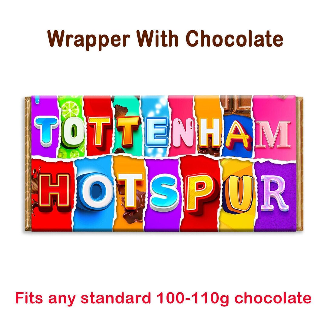 Tottenham Hotspur Fc Novelty Chocolate Bar Wrapper Gift Etsy
