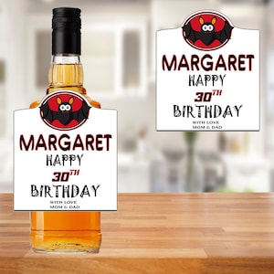 Personalised Customized Bacardi Rum Bottle Label sticker Birthday anniversary