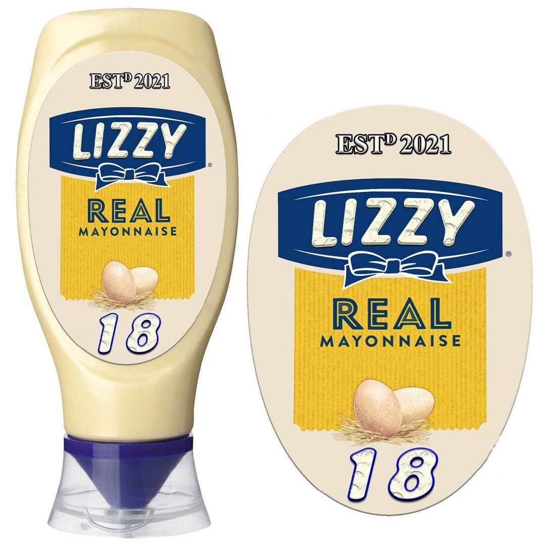 Personalised Sticker Bottle Label for Hellmanns Real Mayonnaise for