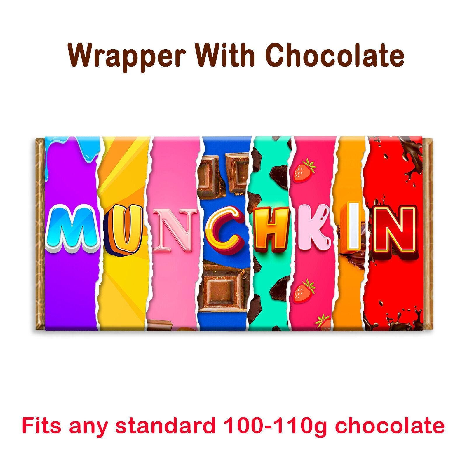 Munchkin Chocolate Bar Wrapper Novelty Gift Present For Birthday Valentine Xmas(smch-1084)