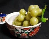 aritayaki small bowl beautiful flowers printed Japanese traditional style vintage