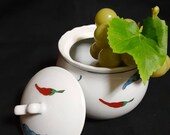 Japanese bowl arita quite peppers printed