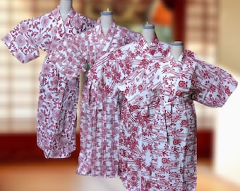 yukata robe with obi belt for women / loungewear