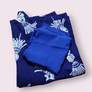 Yukata and obi belt set for men / Japanese LL size image 9