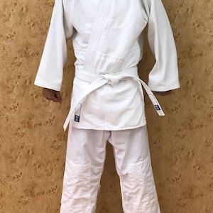 Vintage judo wear for big men / set of jacket, pants and belt
