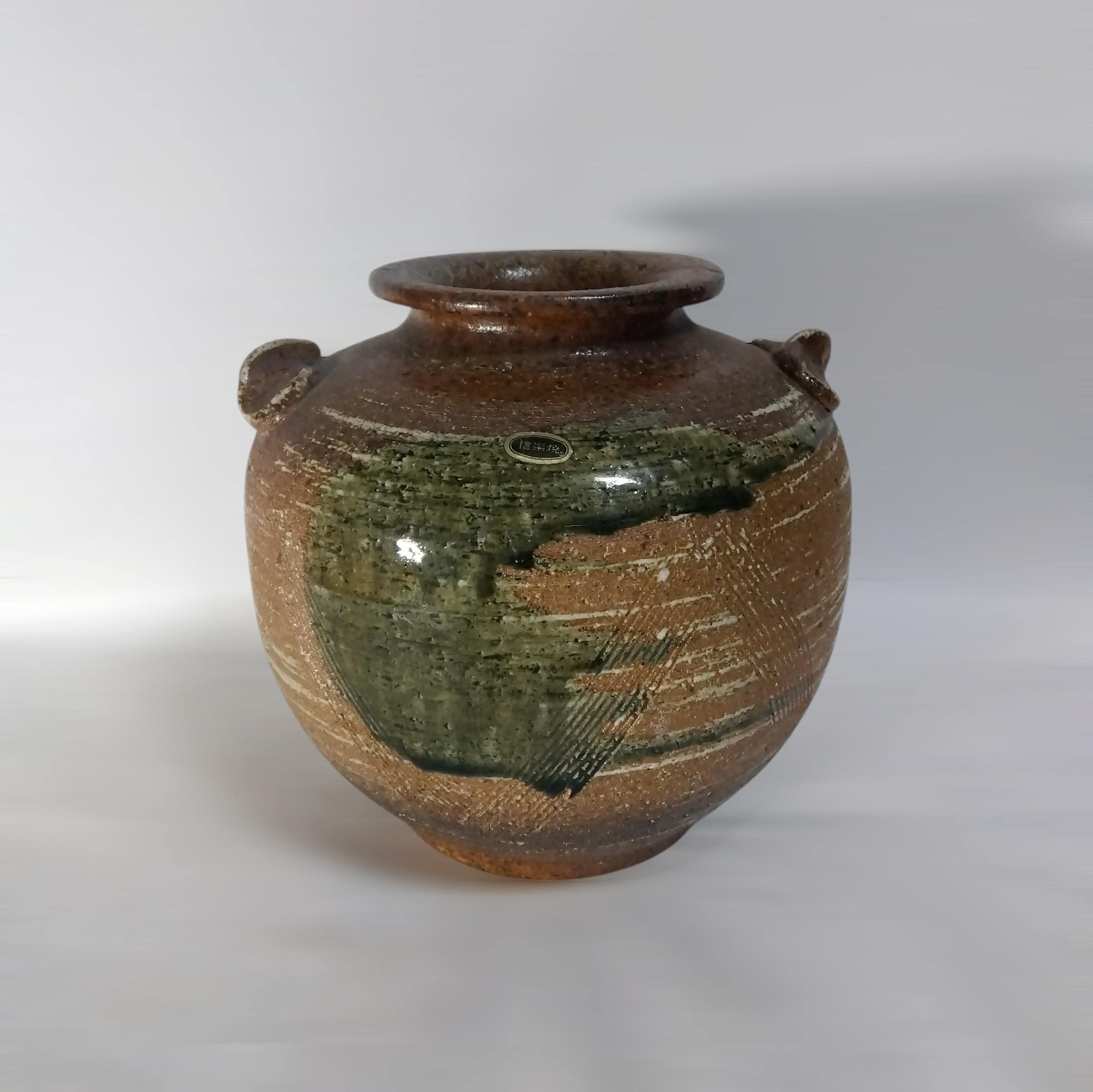 陶器 目跡 枇杷色 骨董 japanese antique pottery 陶器 李朝写し 目跡