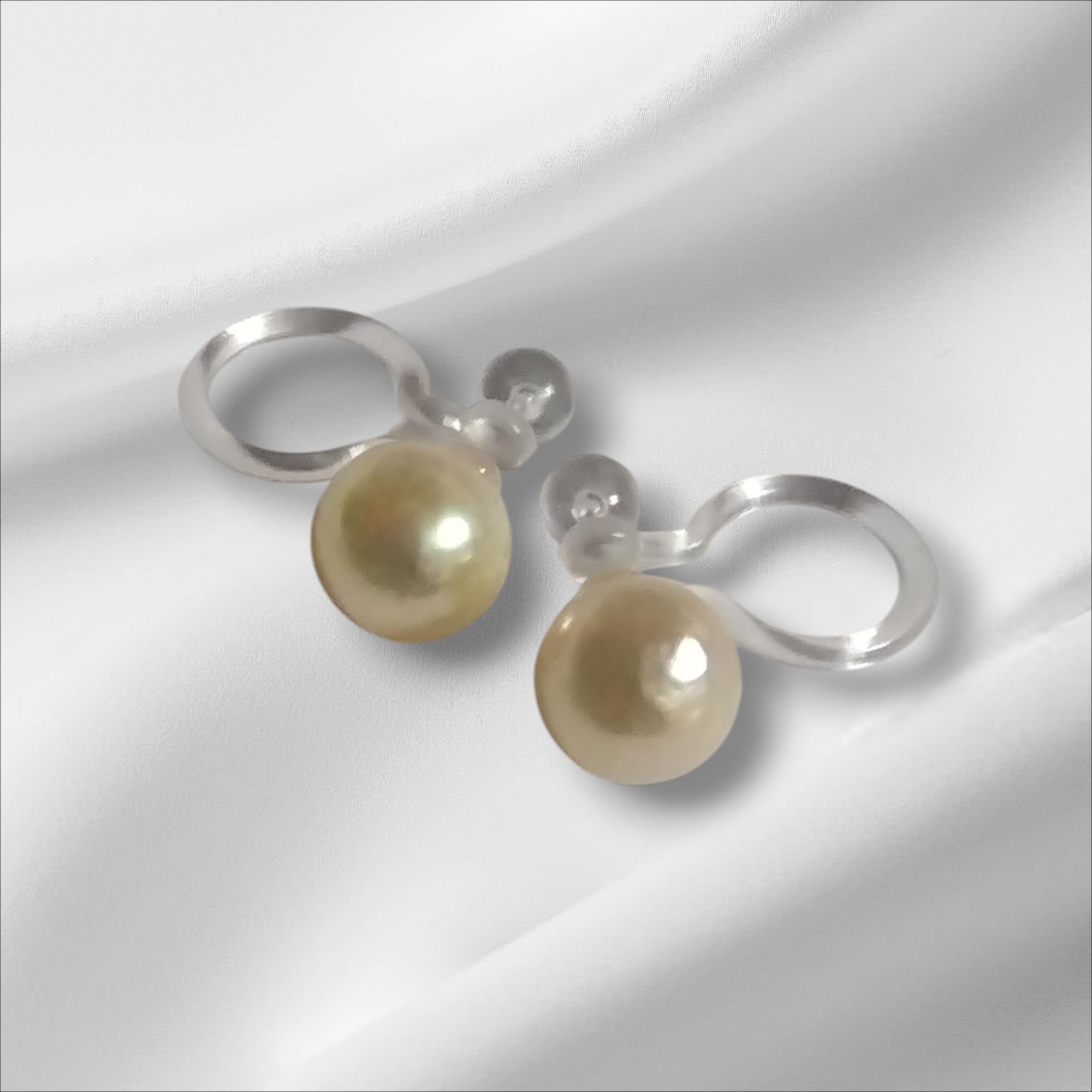 Orecchini A Perla Naturale Akoya 8-9 Mm – Borchie Oro Giallo 14k