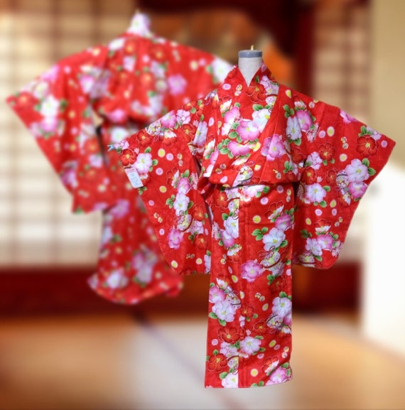 Washable Furisode for Women or Girls / Camellia Pattern - Etsy
