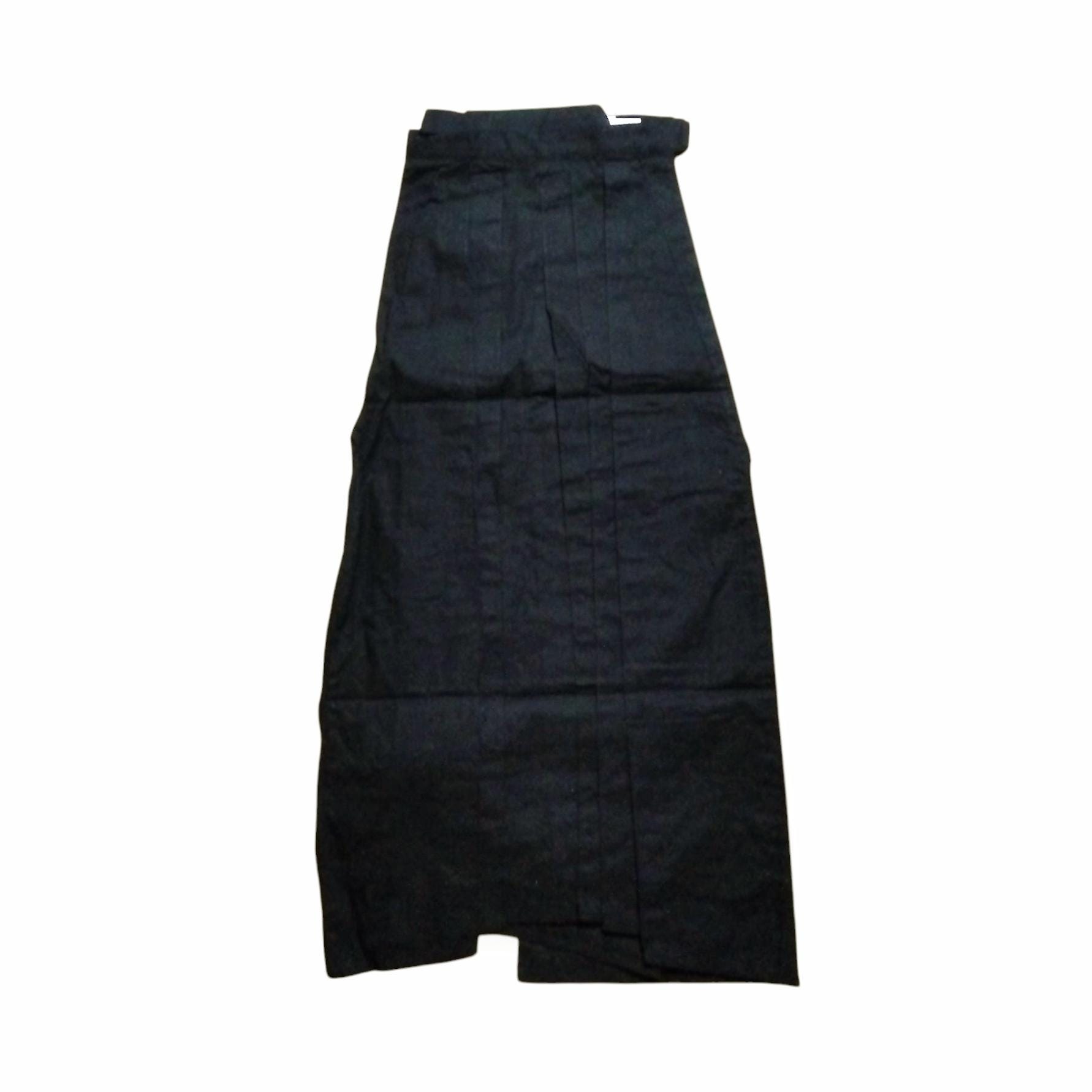 Two Tuck Belt Hakama Wide Slacks, Black, Size M