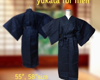 Set of yukata and obi belt for men / 55" size and 58” size